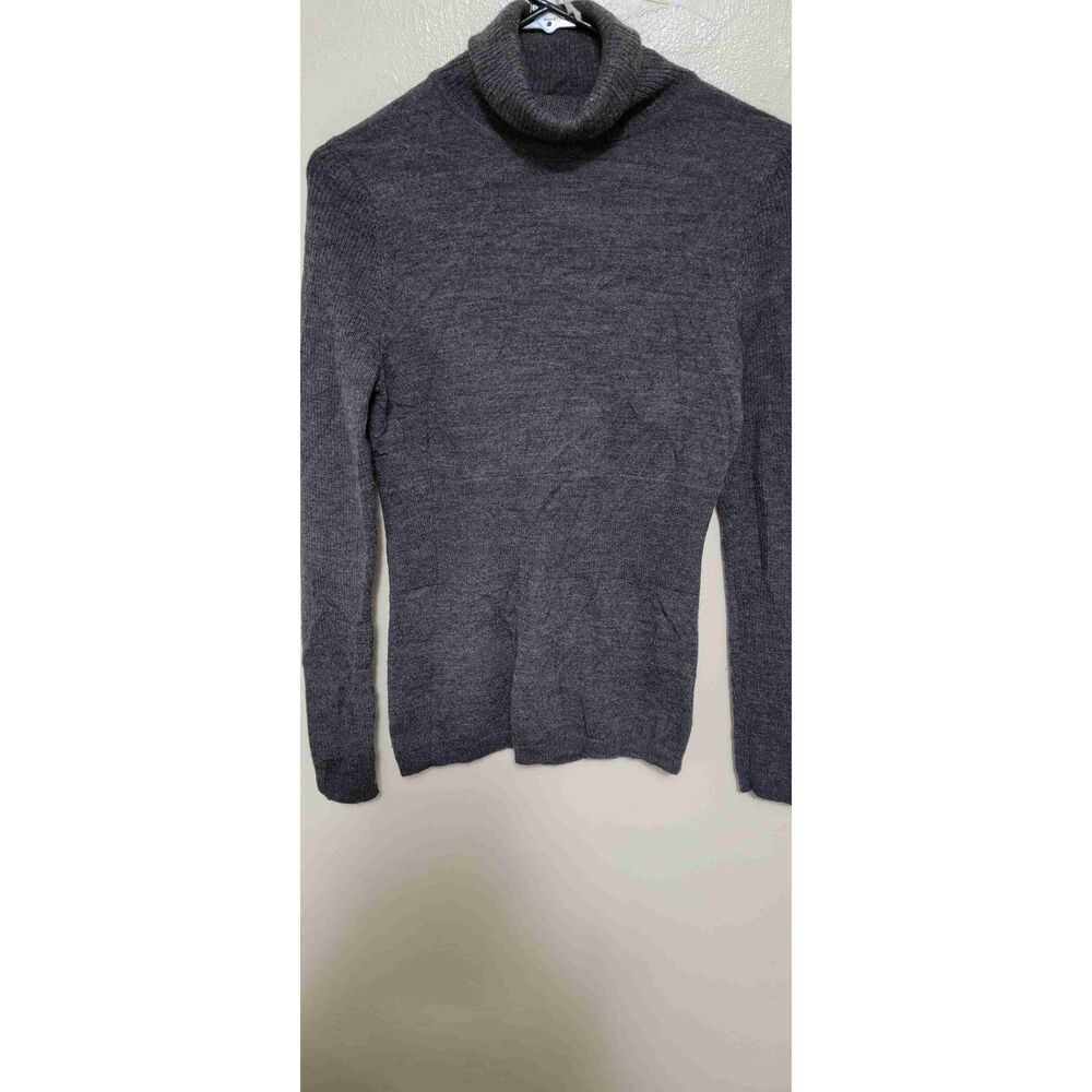 Fenn Wright Manson Black Merino Wool Long Sleeve Ribbed Turtleneck Sweate
